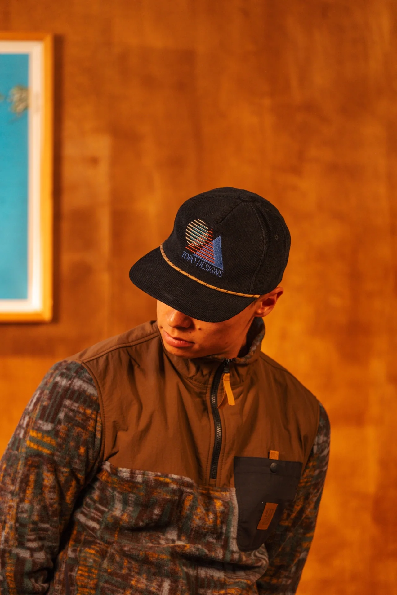 Corduroy Trucker Hat Alpine View Black - Image 4