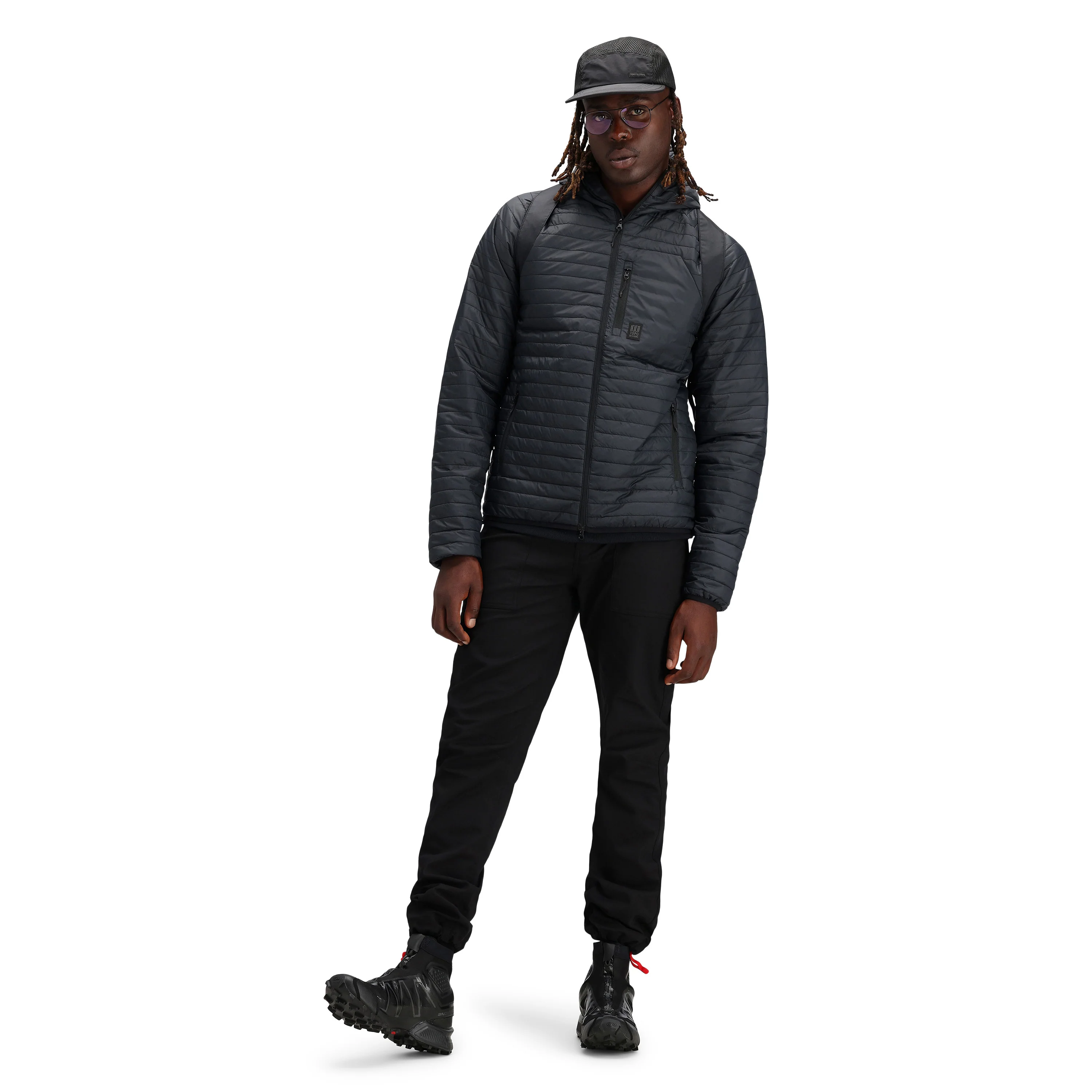 Global Puffer Hoodie Mens Black - Image 3