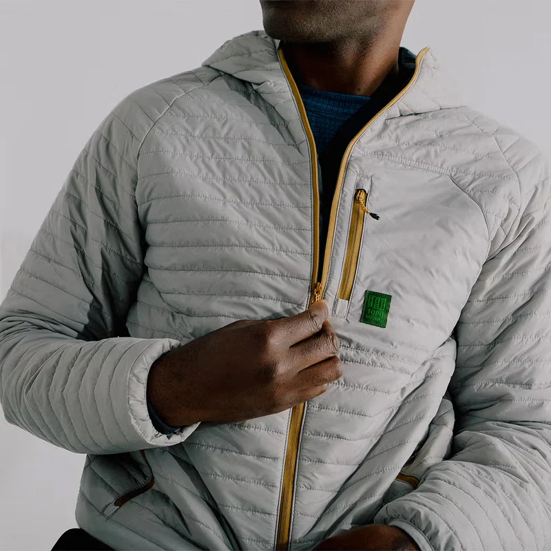 Global Puffer Hoodie Mens Pond Blue - Image 8
