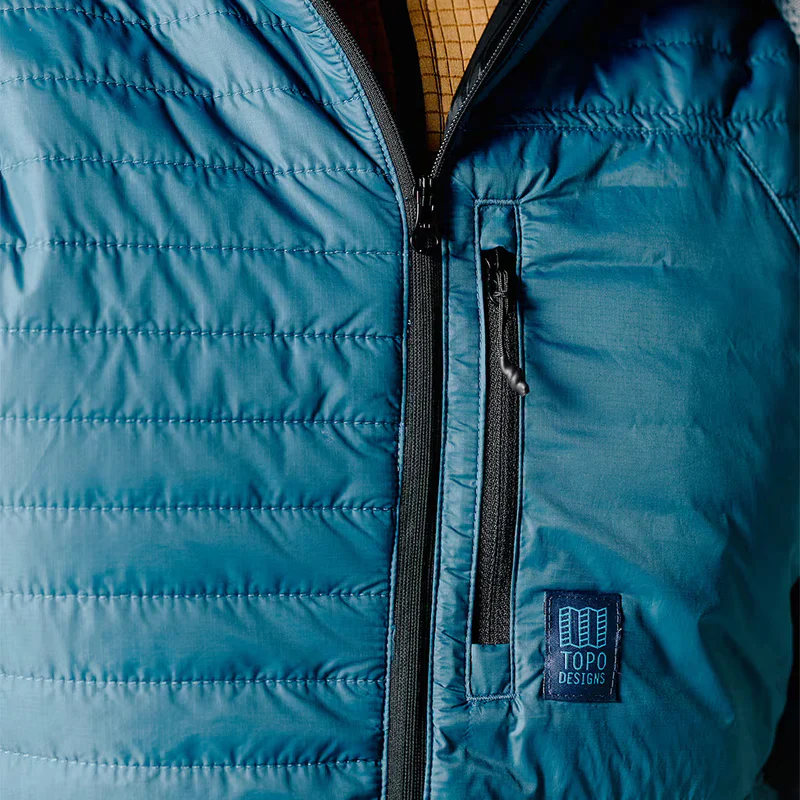 Global Puffer Hoodie Mens Pond Blue - Image 9
