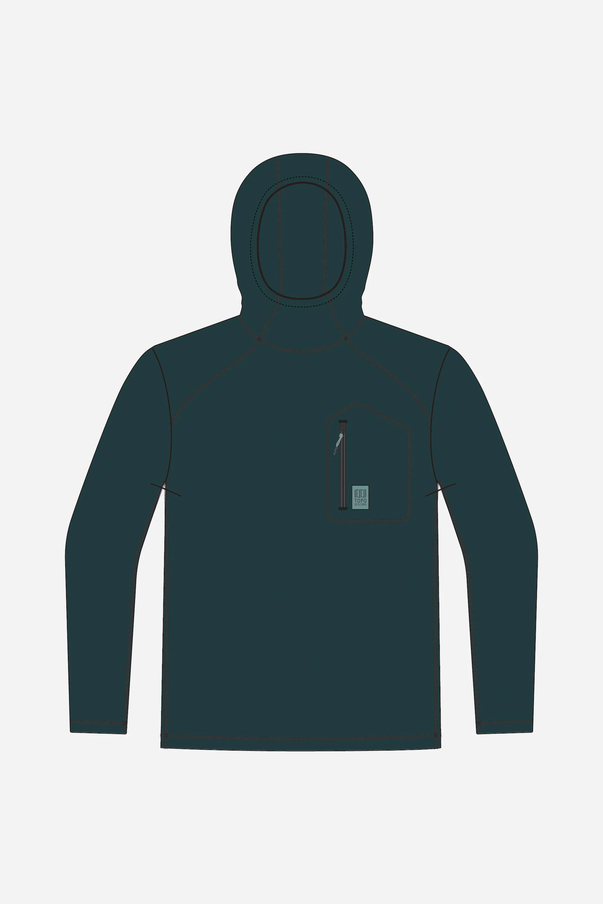 Sun Hoodie Mens Dark Pine