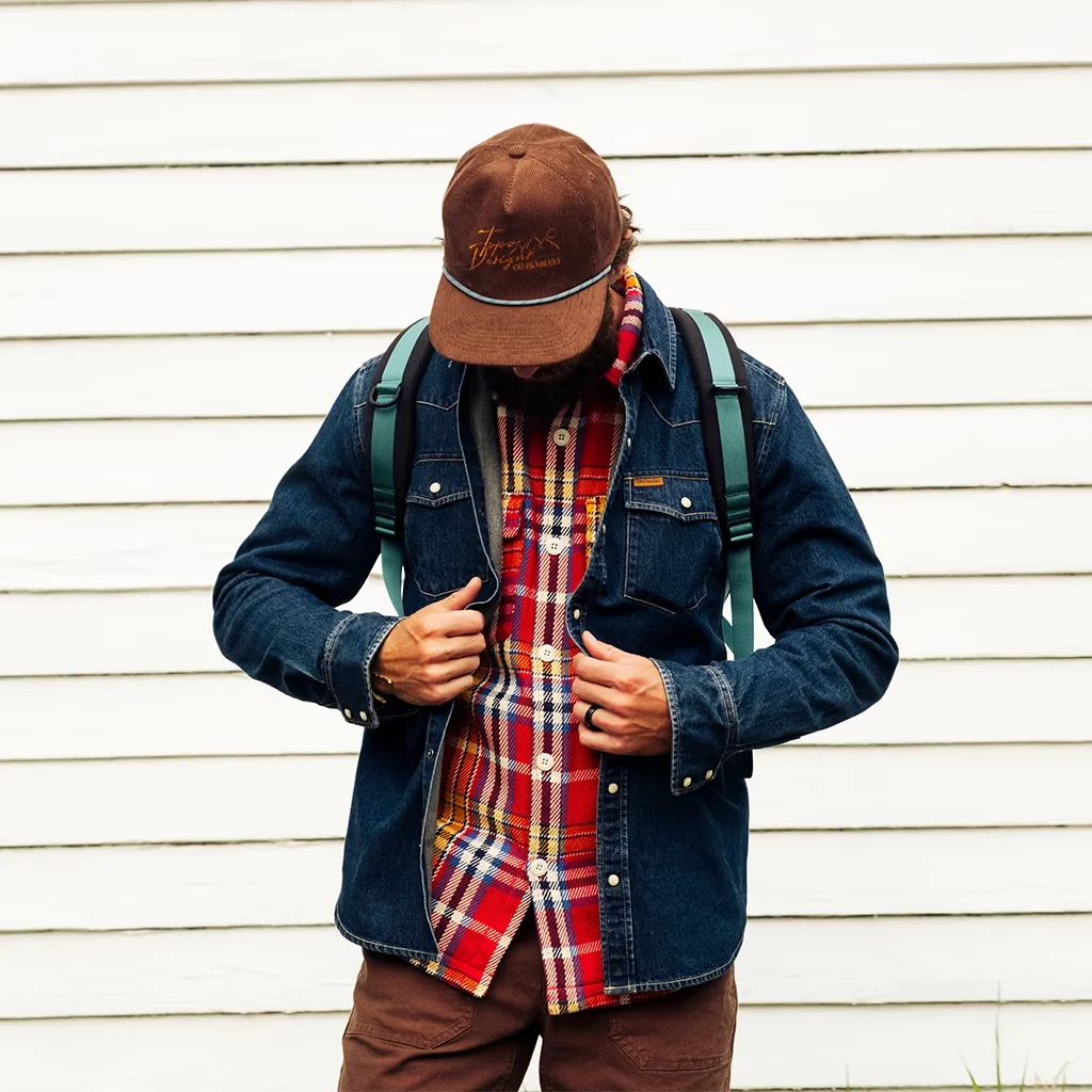Corduroy Trucker Hat Topo Script Desert Palm - Image 3