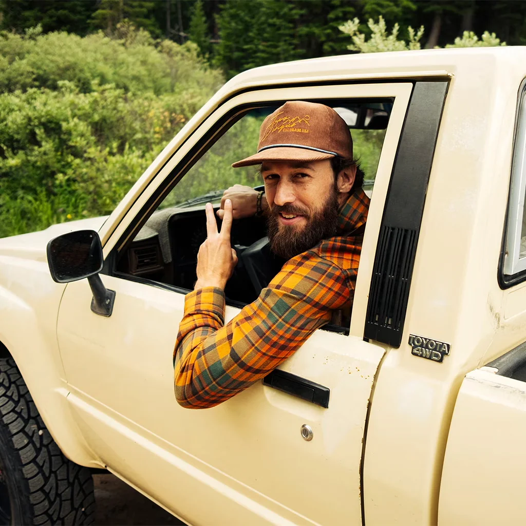 Corduroy Trucker Hat Topo Script Desert Palm - Image 5