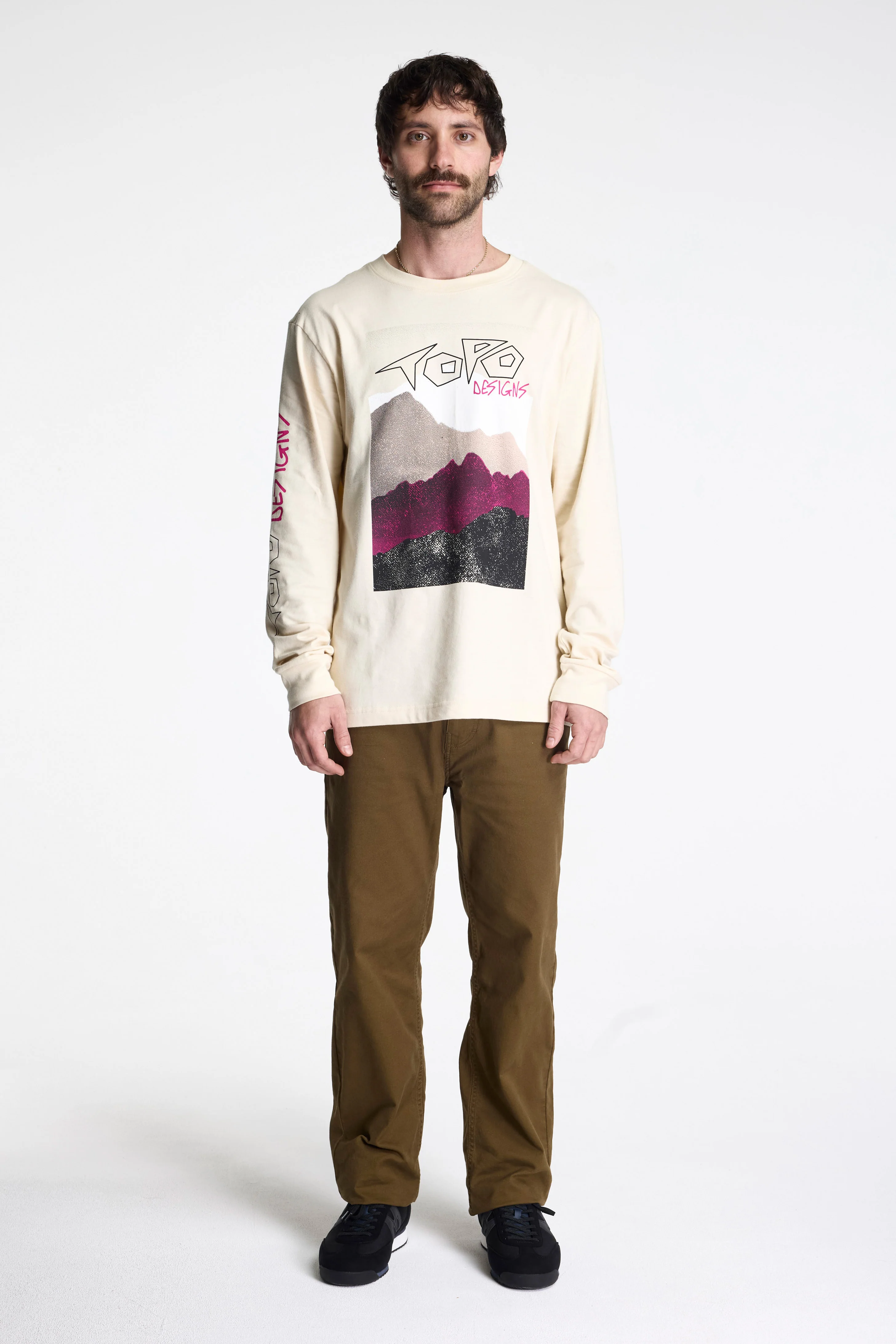 Outlook Tee L/S Mens Bone White - Image 3