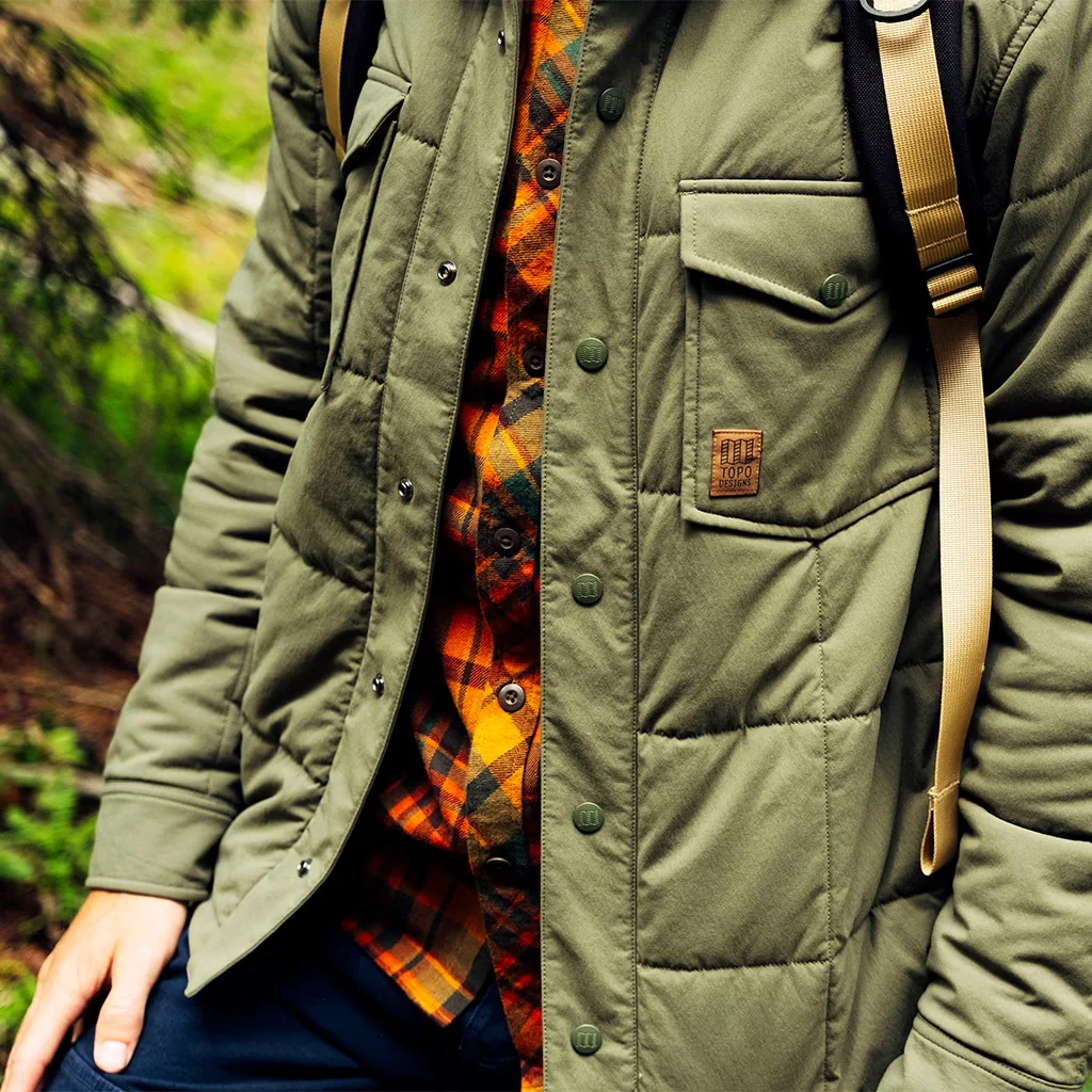 Puffer Shirt Jacket Mens Black - Image 6