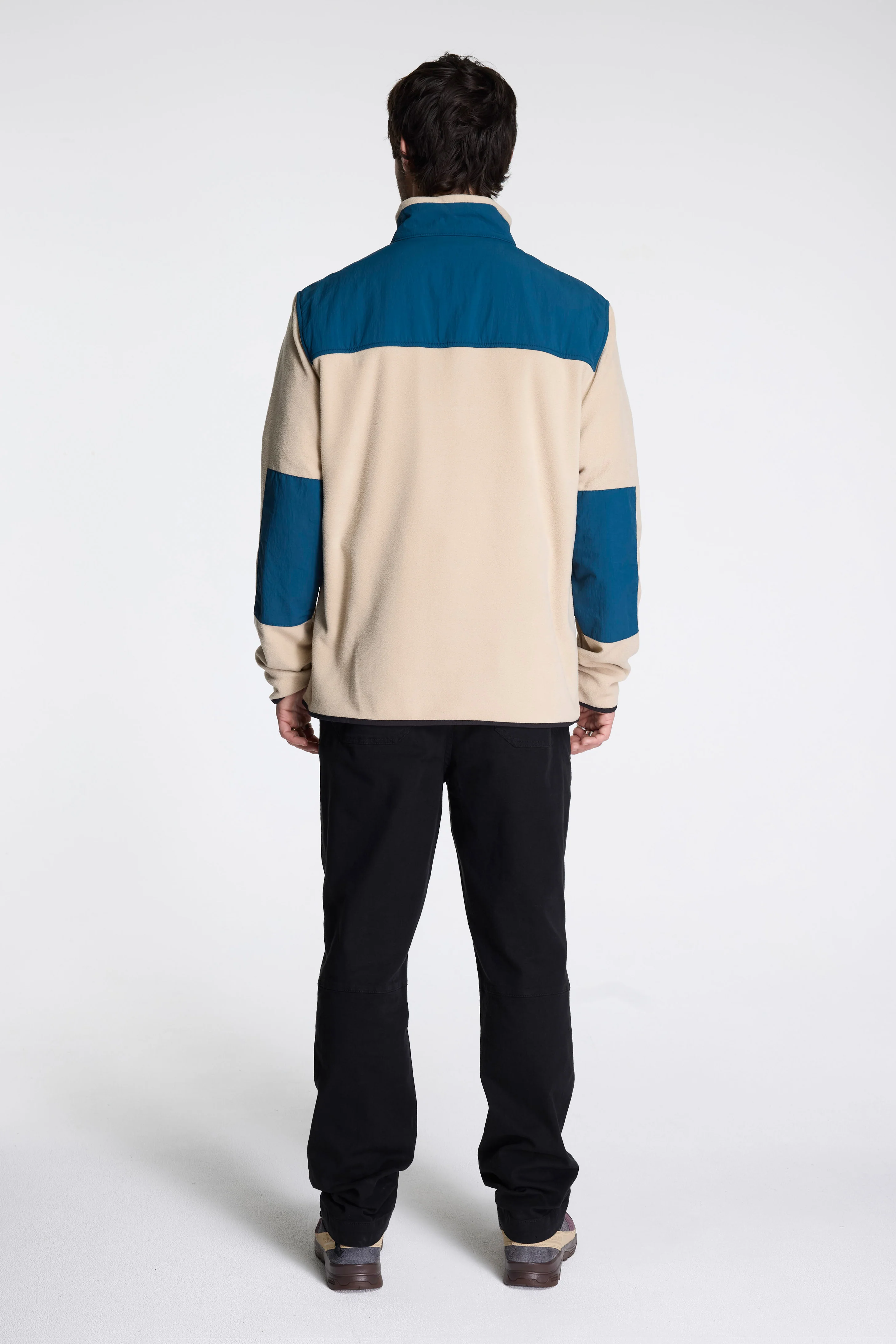 Vista 1/4 Zip Lightweight Fleece Mens Oatmeal/Pond Blue - Image 4