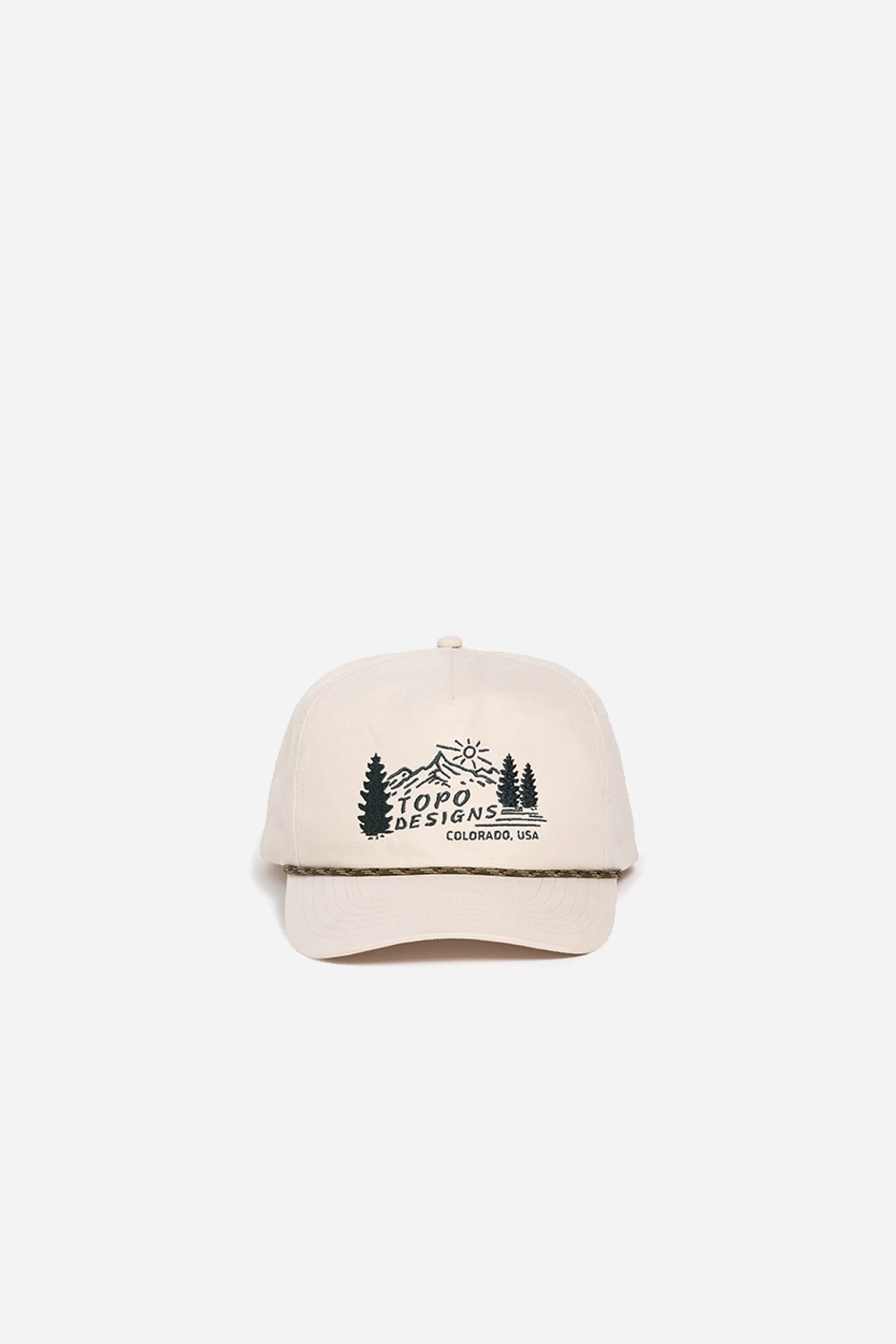 Twill Rope Cap Mountain Scene Bone White - Image 2